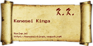 Kenesei Kinga névjegykártya